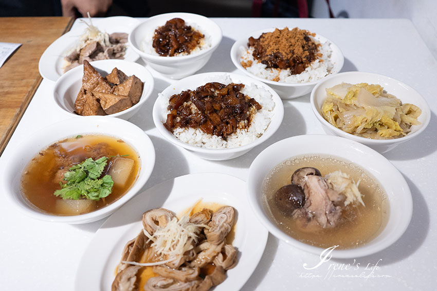 台北車站站前巷弄裡的人氣魯肉飯，大塊滷肉肥而入口即化，還有南部味的魚鬆魯肉飯